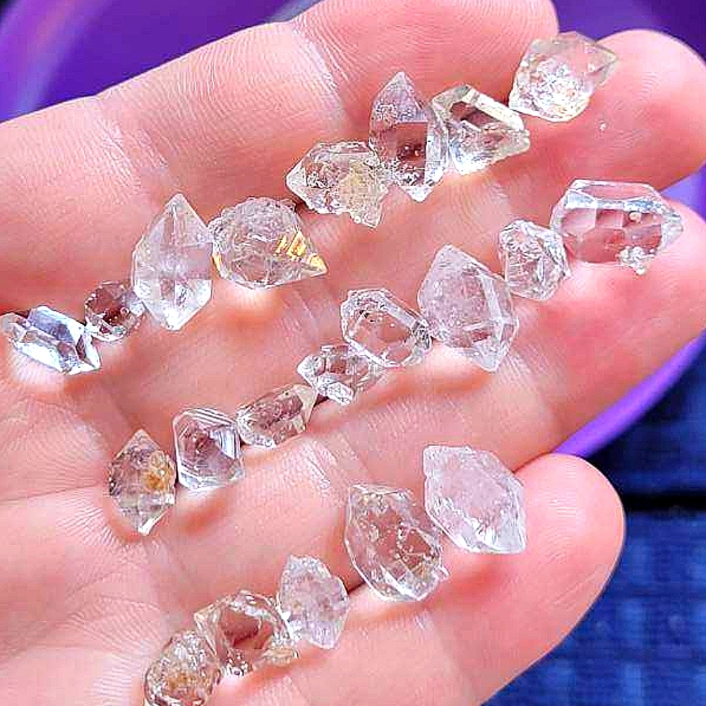 5pcs. Herkimer Diamonds 6-10mm 20ctw Lot Loose GEMSTONE - Crystals Natural Stone